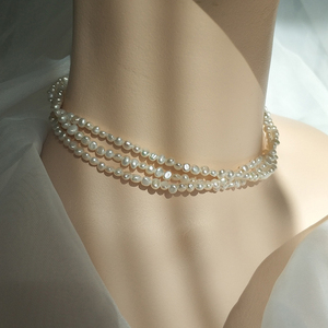 天然淡水巴洛克珍珠锁骨项链s925纯银多层仙女森系choker颈链短款