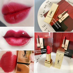 ysl 圣罗兰方管口红小样1号正红色提升气色1.3g迷你唇膏持久显白