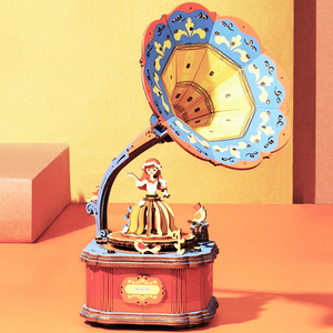 若来diy手工拼装迷你木制摩天轮旋转木马音乐8八音盒玩具生日礼物