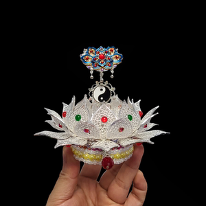 莲花冠铜制新款发冠三清冠芙蓉冠上清冠道冠汉服头饰道家用品