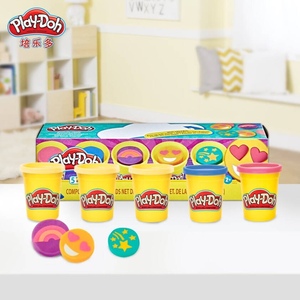 play doh培乐多彩泥快乐心情夹心泥5色5杯装儿童橡皮泥玩具