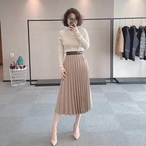 驼色半身裙羊毛