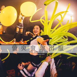 萤火虫酒吧gogo演出服气球背板造型各色互动气氛道具舞台a组爆点