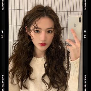 假发女中长发全头套式卷发时尚中分新式发套自然玉米烫中分羊毛卷