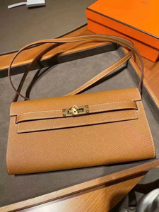 [榕树奢品]hermes 爱马仕kelly to go金棕金扣37 epsom皮单肩钱包