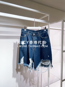 LUCY香港代购 Acne Studios 24秋冬 男女 做旧破洞牛仔休闲短裤