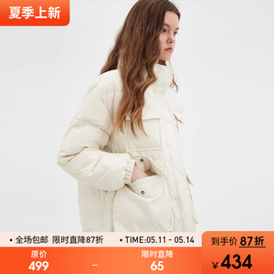 范洛2023冬季新款多口袋羊羔毛棉服外套女抽绳设计感休闲保暖棉衣