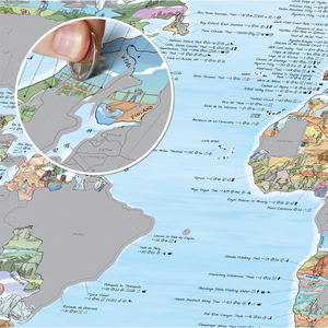 徒步世界地图刮刮乐足迹路线生日礼物户外手绘德国awesome maps