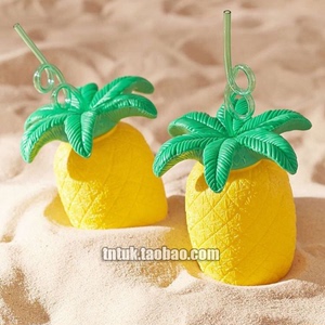 【现货】英国代购Sunnylife沙滩度假菠萝造型吸管塑料水杯750ml