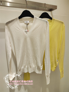 4折 Calvin Klein CK 香港代购2023春 女装 V领针织衫 0166S-W805