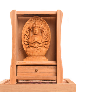 妙如意 黄杨木雕东密佛龛 千手观音佛屋 小型佛龛小佛龛佛盒香盒