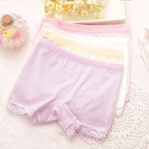 清仓女童内裤儿童平角裤头纯棉四角裤衩女孩打底裤纯色白色安全裤