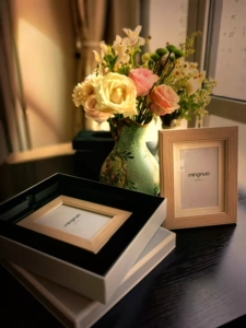 北欧实木质相框ins简约风桌面摆件摆台6 7寸洗照片做成相框礼盒装