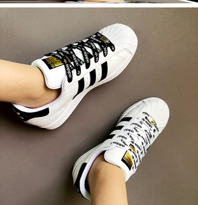 适配三叶草金标带子贝壳头阿迪达斯鞋带黑色白色扁平男女绳带鞋扣