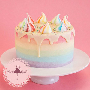 cakegirl 杭州同城乳脂奶油滴落水果蛋糕 彩虹色缤纷梦幻