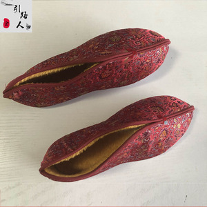 寿鞋布鞋女款棉鞋千层绣莲花天梯底高档老人殡葬用品寿衣配件包邮