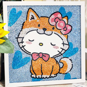 狗狗装饰画hellokitty卡通卧室可爱简单5d立体钻石画手工画框礼物