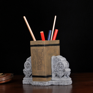 复古创意笔筒办公室桌面收纳摆件中国风书法办公用品北京文创礼品