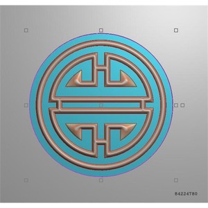 圆形仿古寿字餐椅背板圆寿字椅子靠背木雕精雕图浮雕灰度电脑雕刻