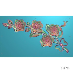 玫瑰花月季花角花精雕图浮雕灰度电脑雕刻图牙板石雕木雕花朵花束