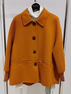 敦奴wq3d2116秋冬绵羊毛山羊绒纯色长袖呢子大衣女外套吊牌价4680