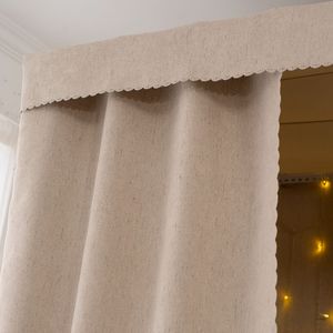 棉麻床帘布加厚遮光