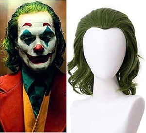 小丑电影joker亚瑟 弗莱克混绿色短卷发假发 cos万圣节舞会假毛