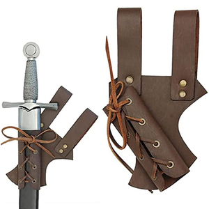 中世纪战斗骑士影视万圣节年会舞会刀剑绑绳固定装置PU皮现货包邮