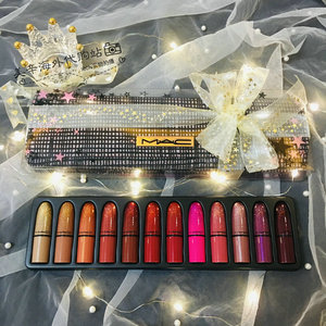 mac魅可 圣诞限量子弹头mini迷你12支子弹头口红套盒套装