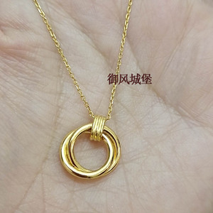现货代购国内周大福 ing 双圈 环环相扣 足金 项链 约5工418f222x