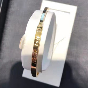 周大福国内代购 足金黄金 光圈 forever love 手镯 约21克1180f22