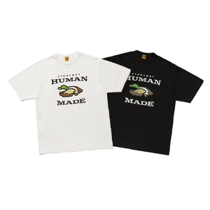 human made #2202 卡通绿头鸭子 飞翔飞鸭印花竹节棉男女短袖t恤