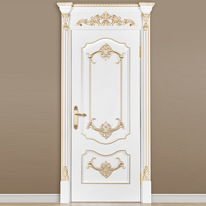 室内门定制北京厂家直销欧式原木实木烤漆描金白色平开门全屋定制