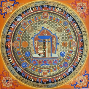 十相自在 尼泊尔纯手绘坛城装饰画挂画客厅玄关 描金矿物颜料西藏