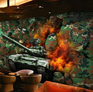 3d特种兵房间迷彩壁画军事主题餐厅酒吧火锅店墙纸烧烤店装饰壁纸