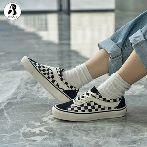 vans正品bold ni黑白棋盘格粗条纹低帮男女帆布鞋板鞋vn0a3wlpr6r