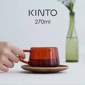 日本Kinto琥珀色咖啡杯手冲分享壶玻璃杯子茶杯碟耐热加厚水杯女