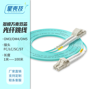 多模光纤跳线万兆LC尾纤光钎线电信级om3跳纤双芯光缆线万兆光纤
