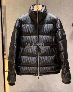 dior/迪奥21新款满老花oblique暗纹字母男士羽绒服棉服休闲外套女