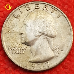 钱币美国25美分1977年华盛顿总统币硬币雄鹰28国钱币美币生日礼物