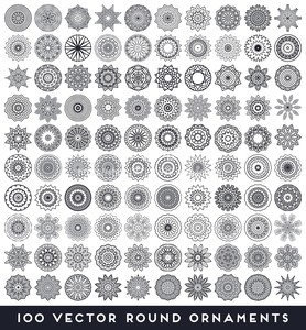1340曼陀罗古印度圆环花型图案万花筒花纹装饰纹样矢量ai设计素材