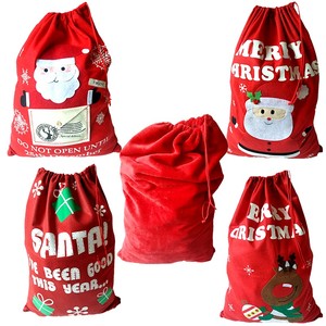 圣诞礼物袋圣诞节装饰大号收口圣诞老人背包儿童糖果袋子福袋包邮
