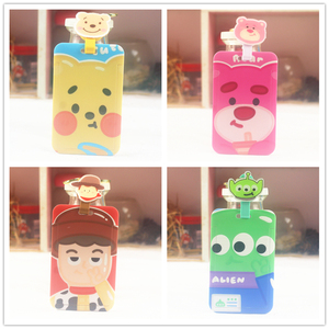 韩版三眼草莓小猪胡迪公交卡套可爱少女学生校园饭卡拉伸绳名字牌