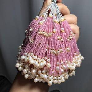 diy配饰 手链流苏挂饰 纯手工刻面水晶串珠穗子天然珍珠南红绿松