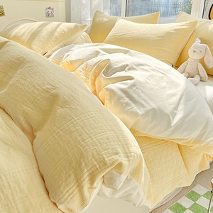 ALEX春季轻奢风纯色纯棉床上四件套100全棉ins床品被套床单三件套