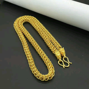 18k黄金男士六角佛珠项链