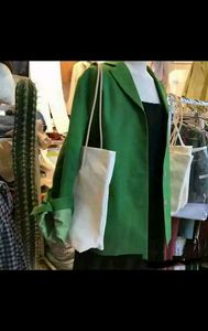 韩国正品代购plan 颜色超正的绿色外套。西装外套 棉麻