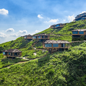 贵州朴语野奢·独山[黔南 云海下的梯田森林中的云雀峭壁上的苍松
