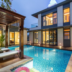 三亚海边一线独栋泳池别墅四居室海棠湾亚特兰蒂斯棠岸沙滩可做饭