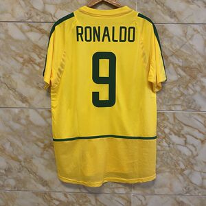 2002世界杯巴西主场球衣9号罗纳尔多 小罗球迷版短袖复古足球服男